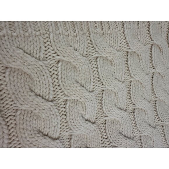 Cocogiò Chunky Cable knit Wool blend Ivory Poncho Cape O/S Cottagecore Coquet - Picture 11 of 11